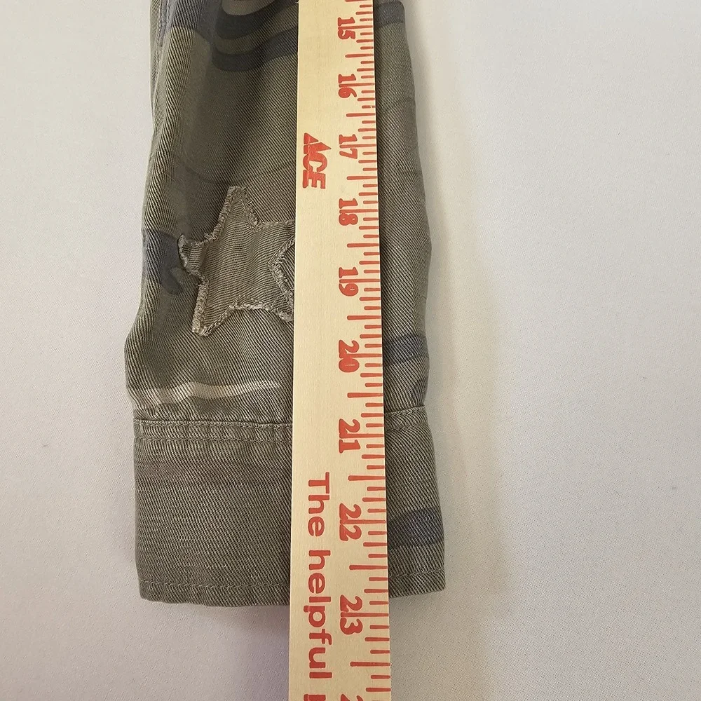 RAILS Marcel Sz Small Sage Camo Snap Front Button Long Sleeve Stars Shirt Jacket